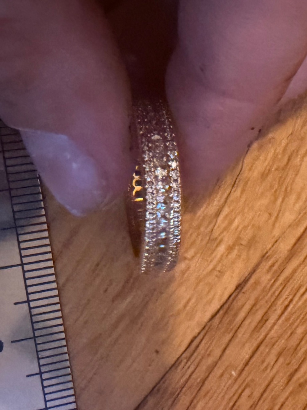 Gold-Tone Cubic Zirconia Eternity Band | Bezel Set Clear CZ Stacking Ring